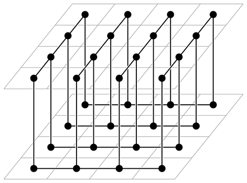 A simple graph-model in 3D