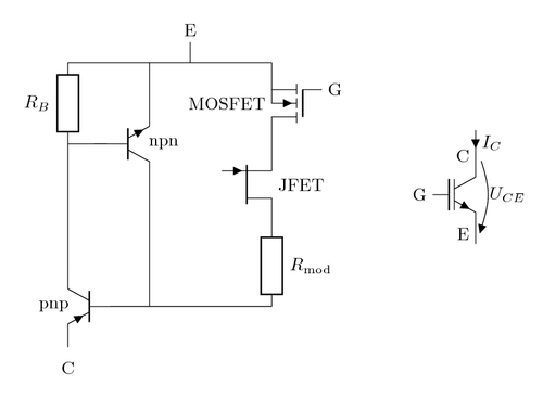 Insulated gate bipolar transistor equivalent circuit